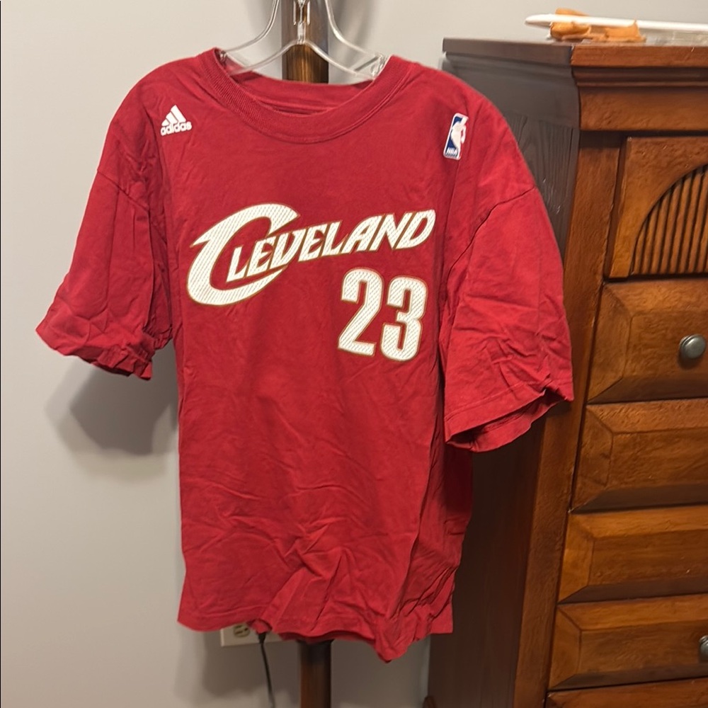 Adidas Red Cleveland Graphic Tee